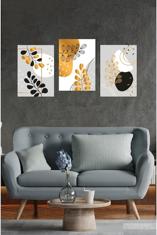 Notpa 3' Lü Tablo Set Altın Çiçekler 21 X 30 8692016028172