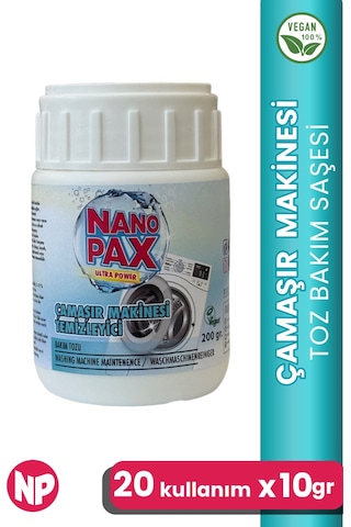 Nanopax Ultra Konsantre Çamaşır Makinesitemizleyici Tozu 200 20 X 10 Gr - 200gr