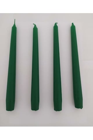 Şamdan Mum Yeşil 4'Lü Paket Bozkurt Mum