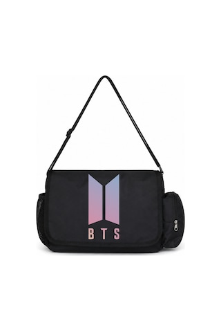 Sevbano Bts Müzik Grubu Baskılı Unisex Okul, Spor, Ofis Çok Amaçlı Postac Siyah