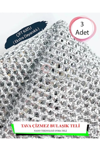 3 Adet 20x20 Bulaşık Yıkama Teli, Tava Çizmez,ankastre Temizliği,ovalama Teli,çizmez Tel,sihirli Tel
