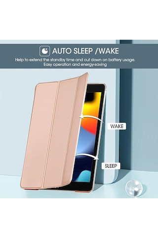 Apple Uyumlu iPad, 8. Ve 9. Nesil 2020 /2021 10.2" Tablet Flip Smart Standlı Akıllı Kılıf Smart Cover