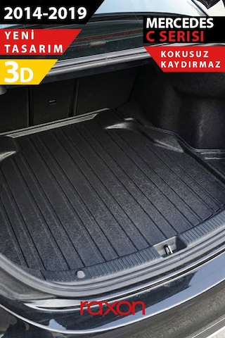 Mercedes W205 2014 2019 Plastic Set Uyumlu 3d Bagaj Havuzu Su Geçirmez, Kaymaz, Yüksek Kenarlı