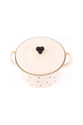 Black Cupid Emaye 20cm Tencere- 3 Litre Bej