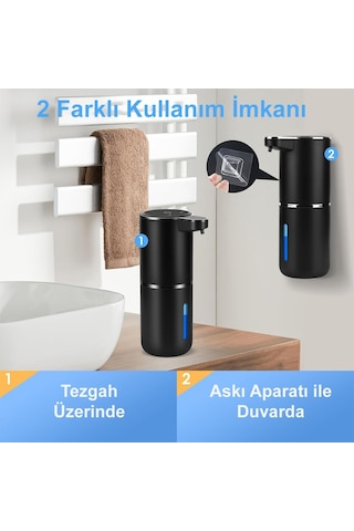 Greentech Sensörlü Usb Şarjlı Köpük Sabunluk / Gt-sd03s Siyah
