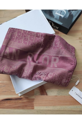 Miorel Scarfs Cd Desen Kaşmir İpek Şal Scarfs Cashmere Shawl Hijab Yeni Sezon Mor