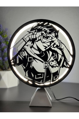 Valorant Clove Halka Led Işıklı Masa Gece Lambası Gamer Oyun Odası Dekor Hediye Adaptör Dahil Beyaz