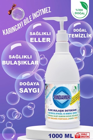 % 100 Doğal Bitkisel Elde Bulaşık Deterjanı - Organik Kekik&portakal Yağlı