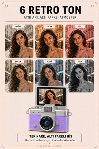 Solvis Mini Dijital Kamera Retro Tasarım Hd Video Selfie Çekim 180 Döndürülebilir Ekran Taşınabilir Kamera