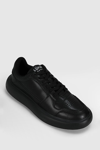 Lufian Mateas Erkek Deri Sneaker Ayakkabı Siyah Beyaz