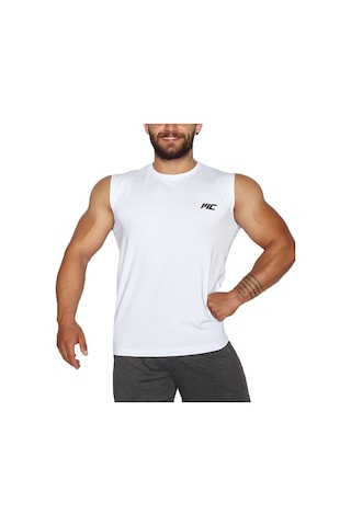 Musclecloth Training Kolsuz T-Shirt Beyaz Çok Renkli