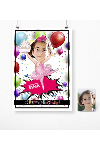 Bk Gift Kişiye Özel Doğum Günü Karikatür Afiş Poster 50 X 70 Cm. 6