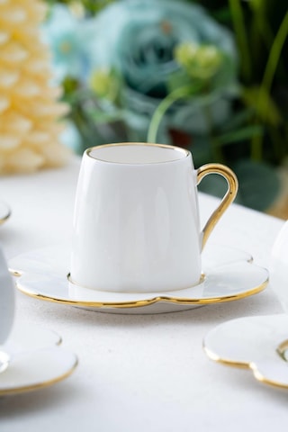 Acar Lotus 6 Kişilik Kahve Fincanı Takımı - 90 Ml