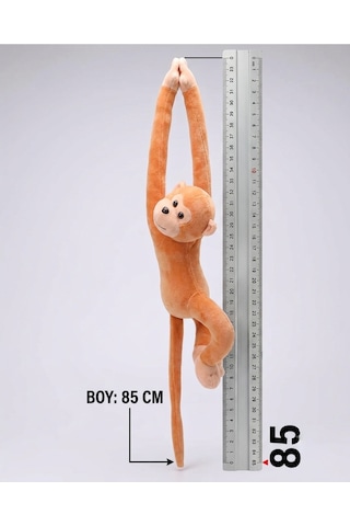 85 Cm Sarılan Maymun Peluş Oyuncak Peluş Maymun Turuncu