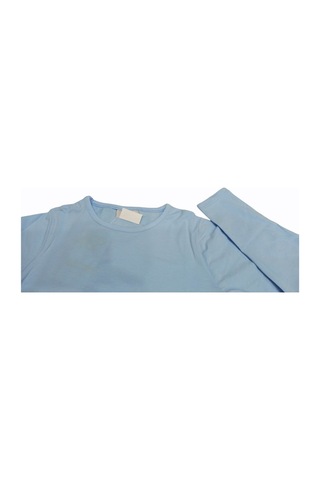 Özdemirli Bebe Basic Düz Bisiklet Yaka Uzun Kollu Likralı Badi Sweat T-shirt Mavi
