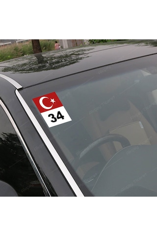 Her Şehire Plaka Sticker Türk Bayrağı Sticker Oto Stick... 11Cm X 9Cm (239615863)