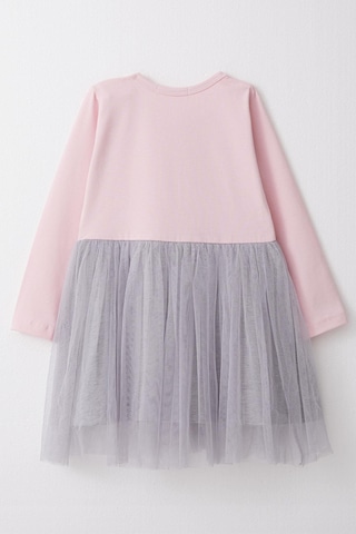 Breeze Kız Çocuk Uzun Kollu Elbise Yazı Baskılı Kalpli 1.5-5 Yaş, Pembe Pembe