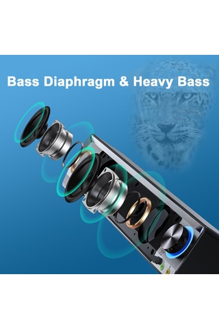 Leezsing Sada V-199 Usb Güçlü Bas Hoparlör, 3.5mm Girişli Taşınabilir Pc Hoparlör Sistemi