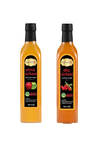 Hanzade Bitkisel Elma + Alıç Sirkesi 500 ML 2'li Set