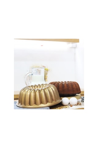 Serenk Fun Cooking Arya Alüminyum Döküm Granit Kaplama Kek Kalıbı 25 Cm Sarı