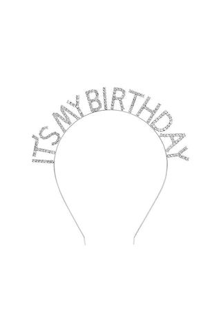 Kristal Taşlı Gümüş Renk İt39s My Birthday Yazılı Doğum Günü Parti Tacı 14x16 Cm