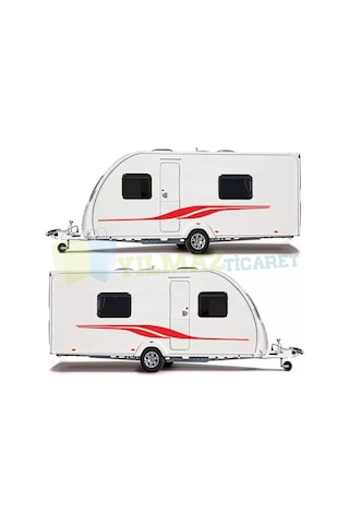 Karavan Çekme Kamp Yan Şerit Oto Sticker Araba Yapıştırma 1 Çift 27 X 300 Cm