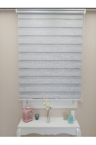 Gri Bambu Zebra Stor Perde Altı Düz