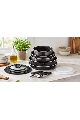 Tefal Ingenio Xl Force Titanyum 2x Büyük Set 12 Parça 001 Siyah