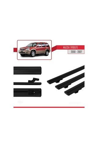 Mazda Tribute 2000-2007 Arası İle Uyumlu Basic Model Ara Atkı Tavan Barı Siyah 3 Adet