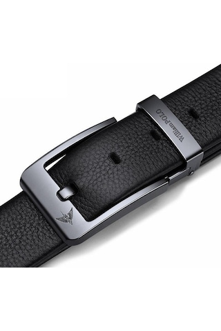 William Polo İtalyan Hakiki Deri Erkek 115 Cm Kemer Siyah