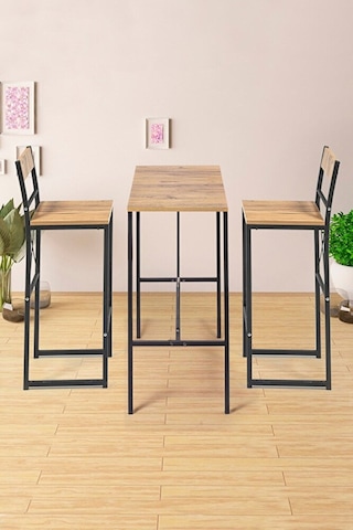 Retohome Good 100/45 Bar Masası /yemek Masası Takımı 1651 Ahşap - Siyah