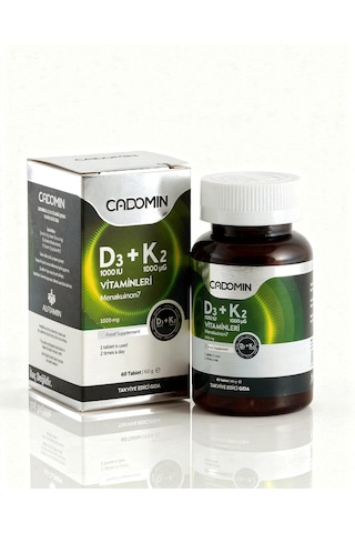 D3-k2 Vitaminleri Takviye Edici Gıda 1000 Mg 60 Kapsül