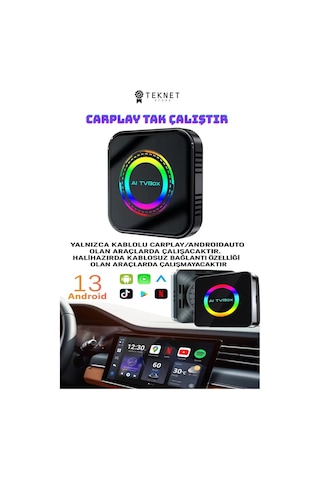 Araba Carplay Android Auto Box 4gb Ram 32gb Hafıza Youtube Netflix Tv İzleme Kutusu Video Gps Hdmı 4"