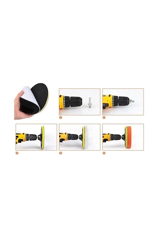 Merttools Pasta Cila Polisaj Süngeri Seti 115mm Matkap Uyumlu Pasta Cila Parlatma Pedi Seti 11 Parça