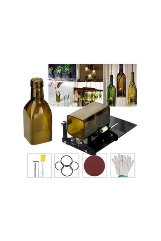 Didadodo Paslanmaz Çelik Cam Şişe Kesme Düzeneği Aksesuarlar Dahil 001 A Ahşap, Daha Kullanışlı Model Ahşap