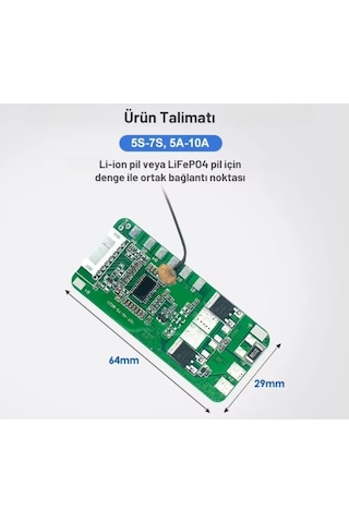 Tdt 7s 10a Lifepo4 Pil Koruma Devresi Bms
