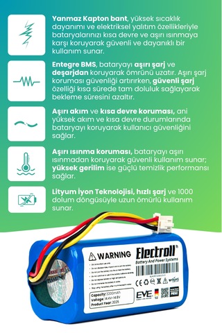 Robogil Stella 500b Uyumlu Batarya 3200mah Pil