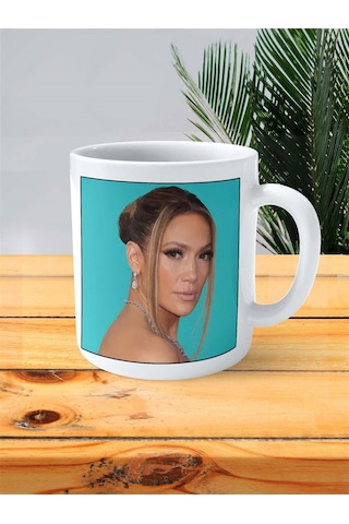 Jennifer Lopez Baskılı Kupa Bardak Kişiye Özel Desen 4 Çok Renkli