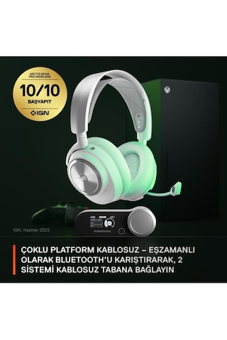 Steelseries Arctis Nova Pro Beyaz Kablosuz Kulak Üstü Oyuncu Kulaklığı