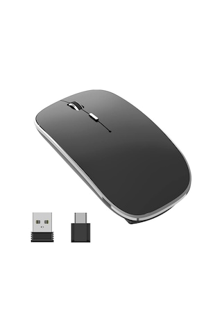 Kablosuz Fare Şarj Edilebilir Taşınabilir Sessiz Usb Type-c Çift Mod 3 Ayarlanabilir Dpı Q23s Siyah Diğer