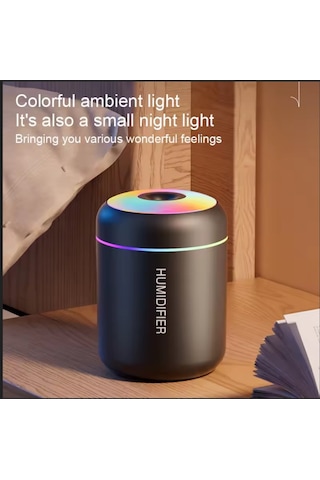 Mighty Rgb Siyah 180 Ml Usb Ultrasonik Ofis Oda Ve Araba Hava Nemlendirici Buhar Makinesi Aroma Difizörü