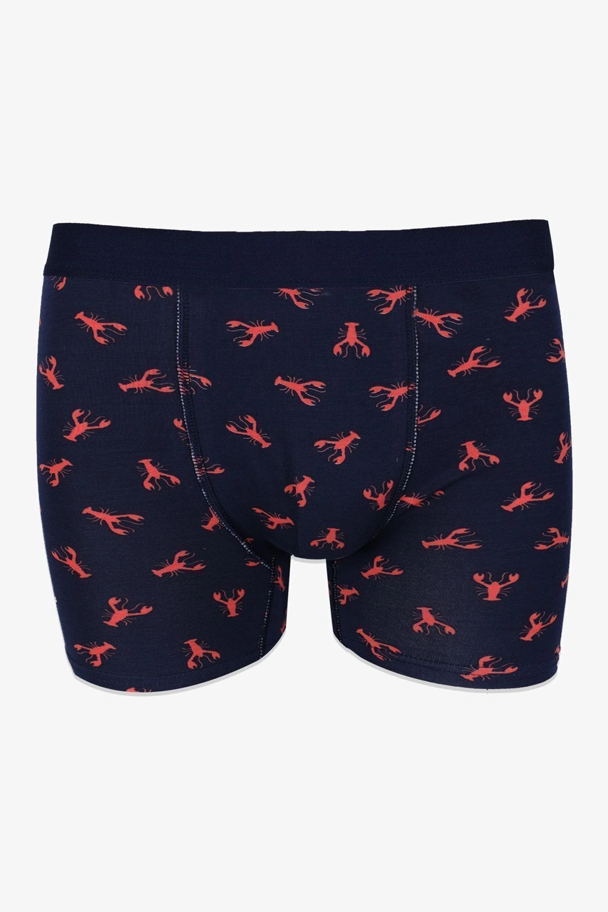 Erkek Üçlü Pamuklu Likralı Boxer Ko9003bx Lacivert - Siyah