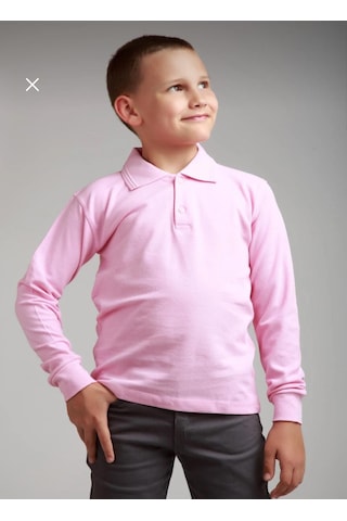 Dıgıl Kids Çocuk Polo Yaka Okul Tişörtü Uzun Kol Pembe Dıgıl Kids Çocuk Polo Yaka Okul Tişörtü Uzun Kol Pembe