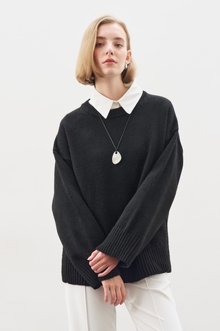 Chunky Oversıze Kazak Siyah Siyah