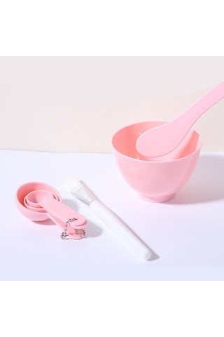 Yüz Maskesi Kendin Yap Karıştırma Aleti Seti Pembe Renk
