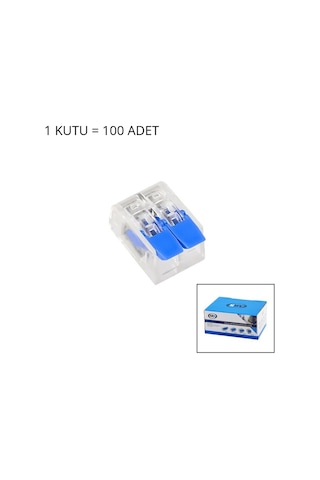 100 Adet 2 Li 2x2.5 Kablo Geçmeli Mandallı Buat Klemensi Standart