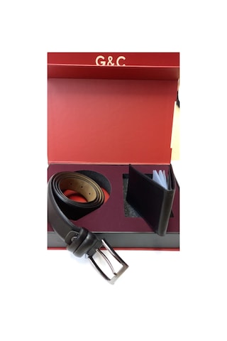 Gc Terlik 520 Erkek Cüzdan Kemer Set-siyah Siyah