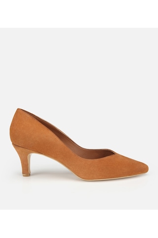 Hotiç Kadın Süet Deri Taba Kısa Topuklu Stiletto 01ayh321890a340 01ayh321890a340