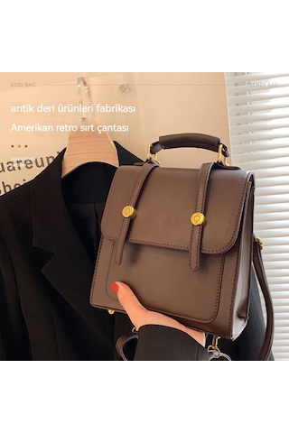 Retro Kadın Üç Taşımalı Sırt Çantası-kahverengi001 Kahve - Taba
