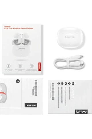 Lenovo E310 Stereo Bluetooth 5.3 Kulakiçi Kulaklık